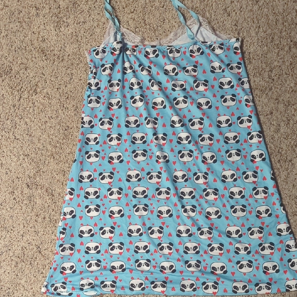 Charming Panda Print Chemise in Blue - Picture 9 of 10
